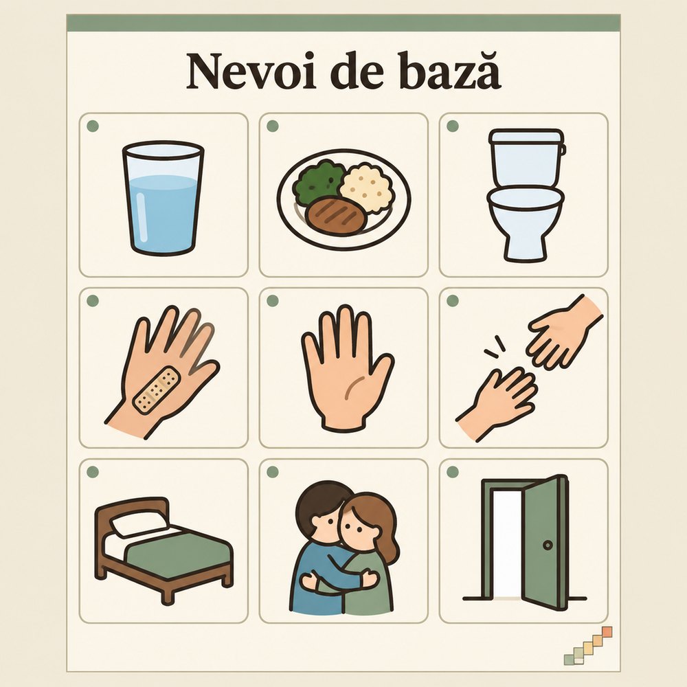Pagina cu nevoile de bază, în ghid